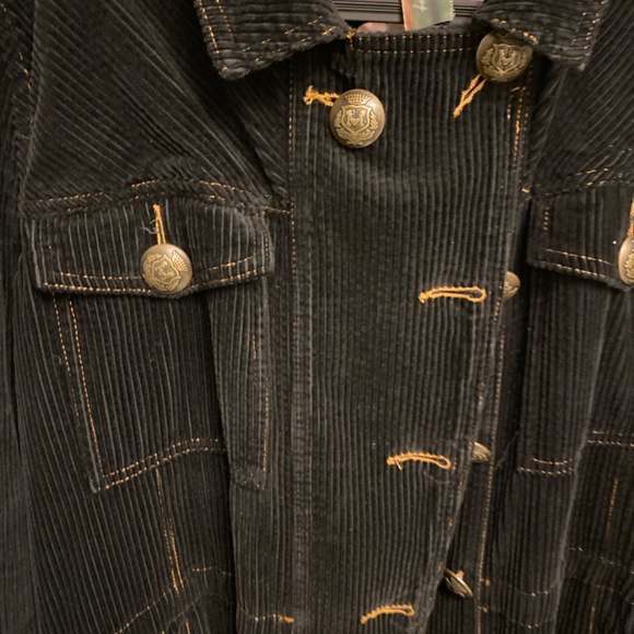 Corduroy long women’s coat - Picture 7 of 8